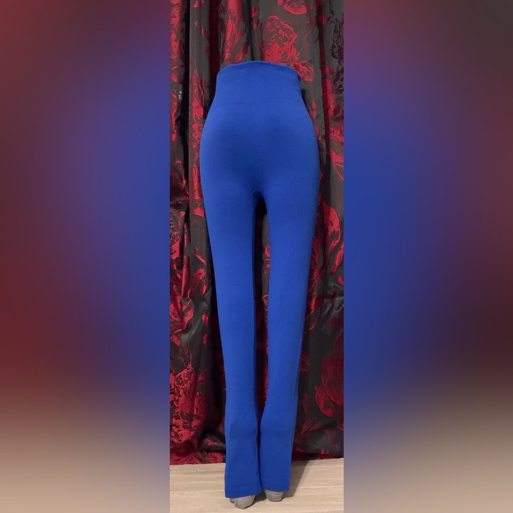 Stylish Blue Women's Fleece Lined Leggings
